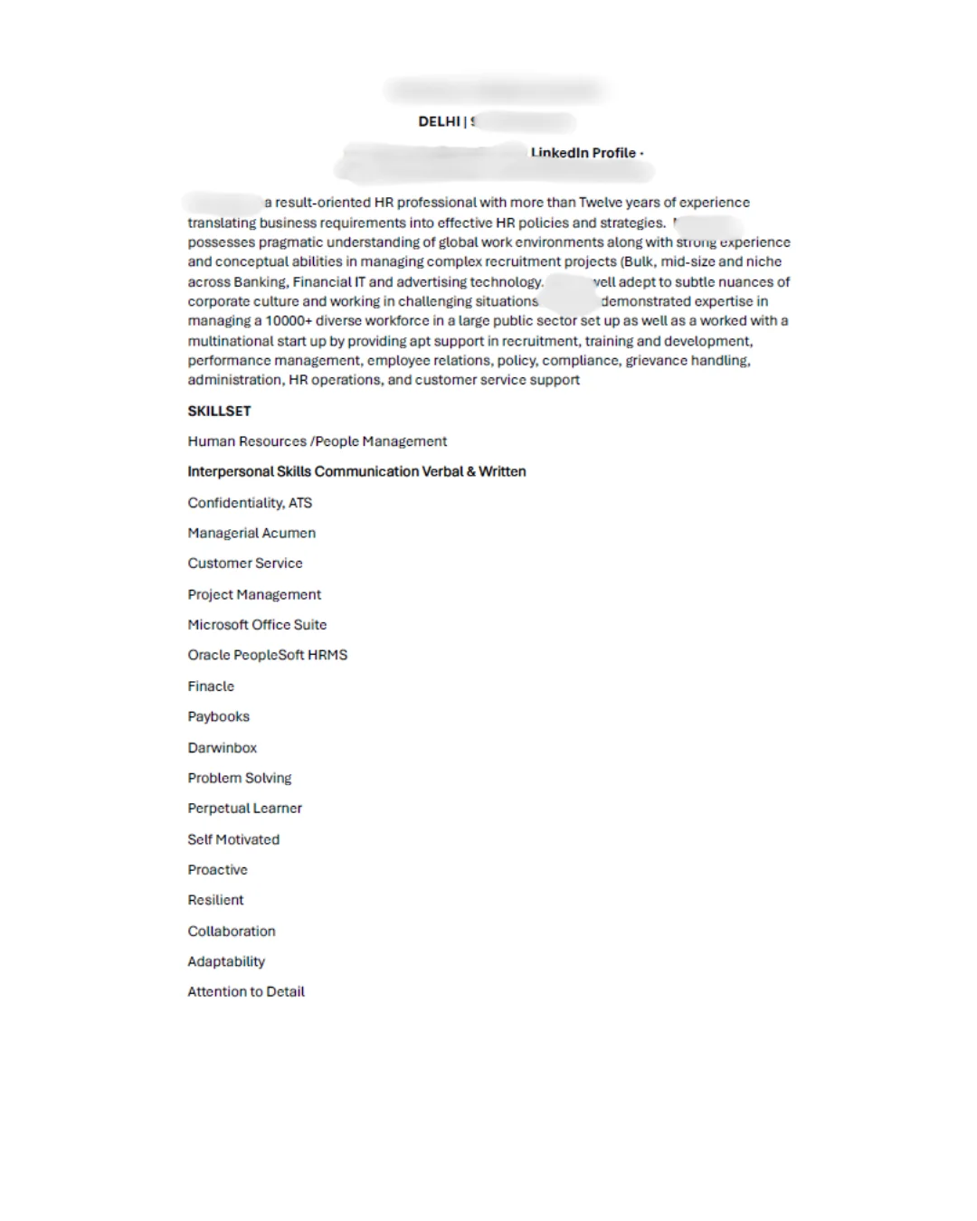 Original CV page 1