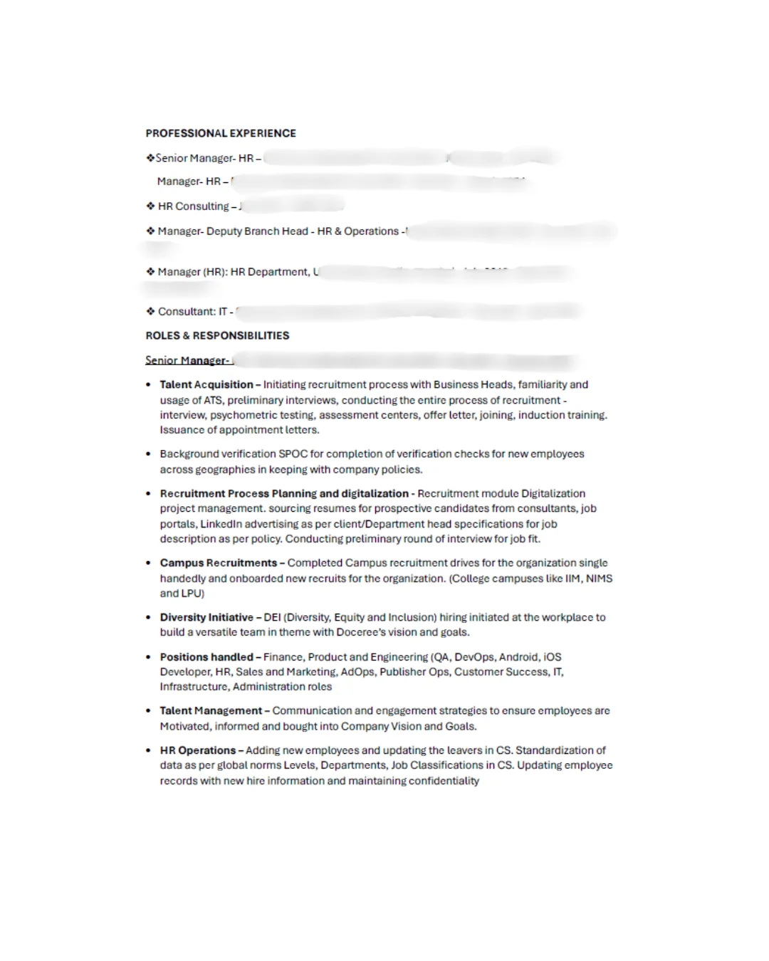 Original CV page 2