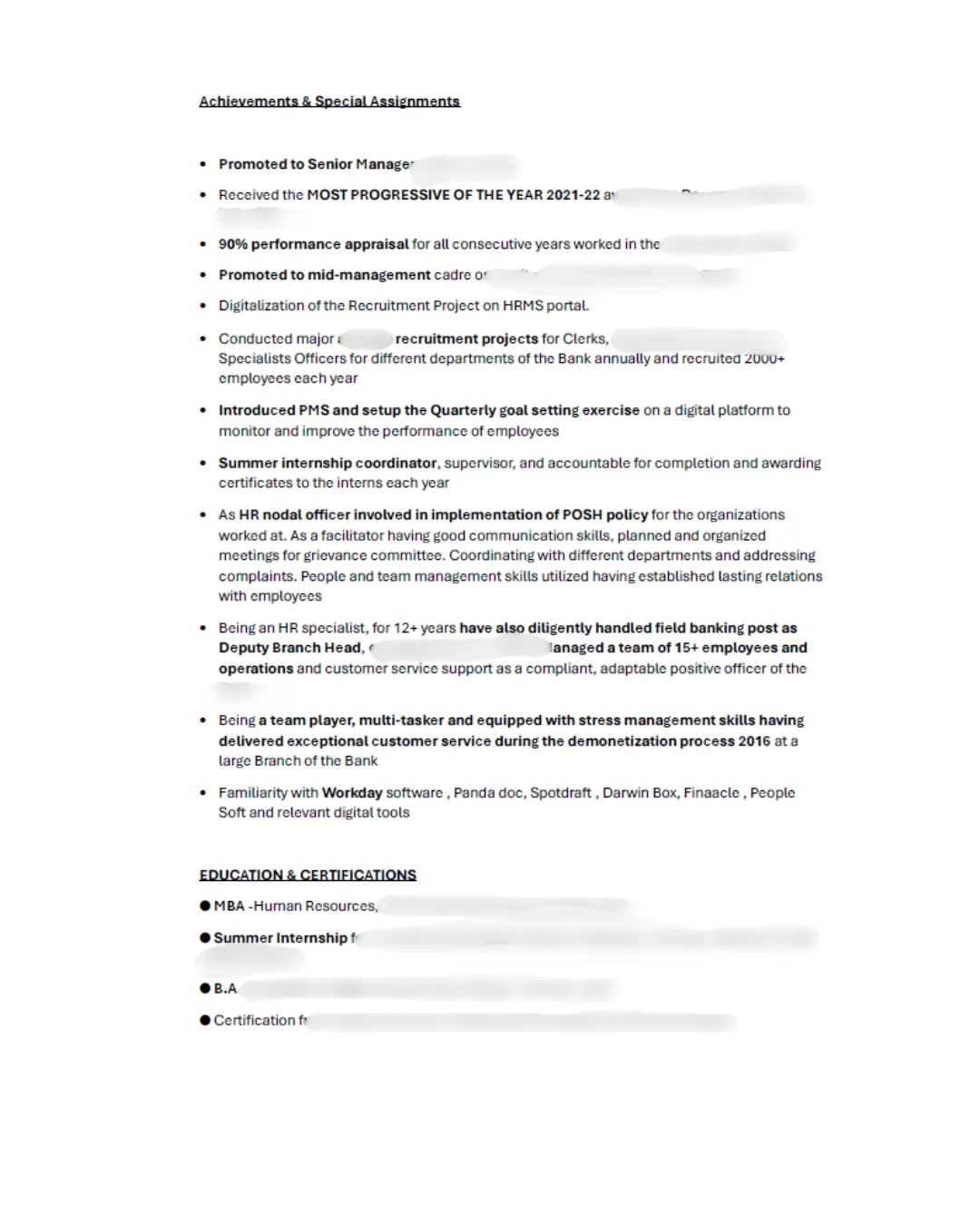 Original CV page 5