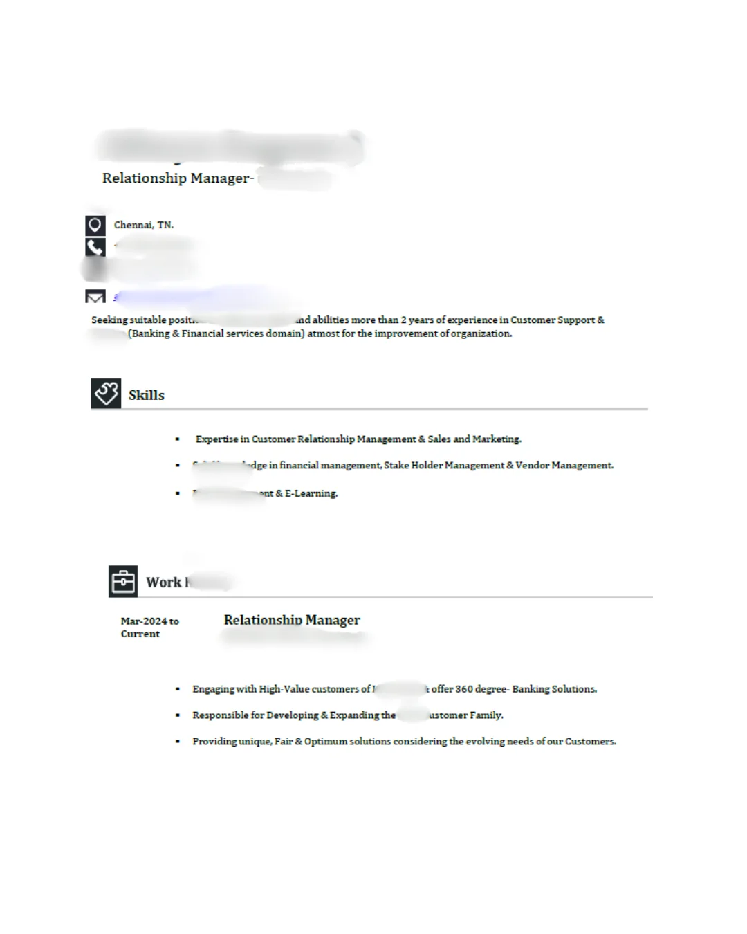 Original CV page 1